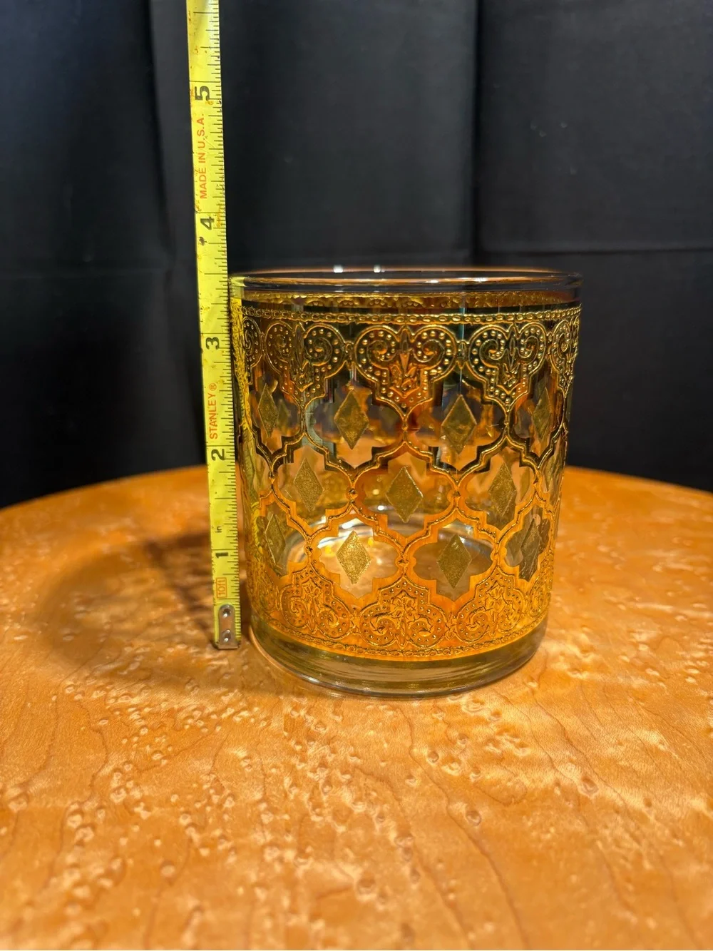 VTG Culver Valencia 22K Gold Lowball Glasses MCM Barware Set of 5 Old Fashioned